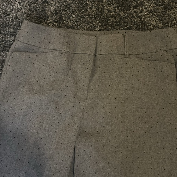 Loft Outlet Gray Modern Skinny Pants with Black Dots - Size 10 - Picture 4 of 8